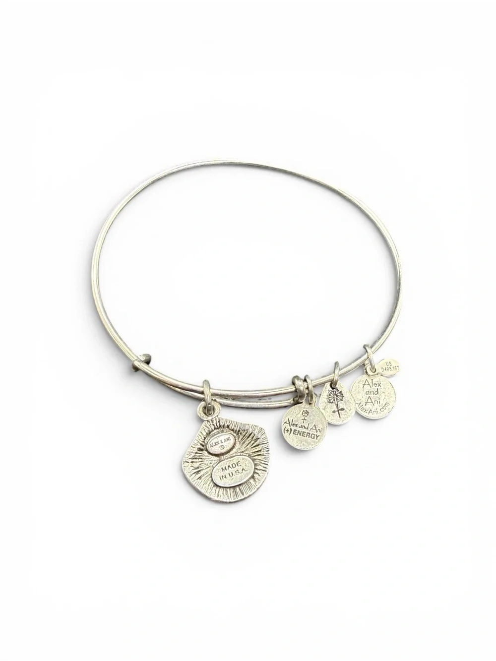 🏷️‼️5/$25🏷️‼️🐚ALEX & ANI🐚Seashell Charm Bangle in Rafaelian Silver/EUC